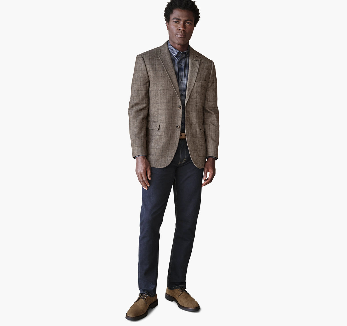 Taupe Windowpane Plaid
