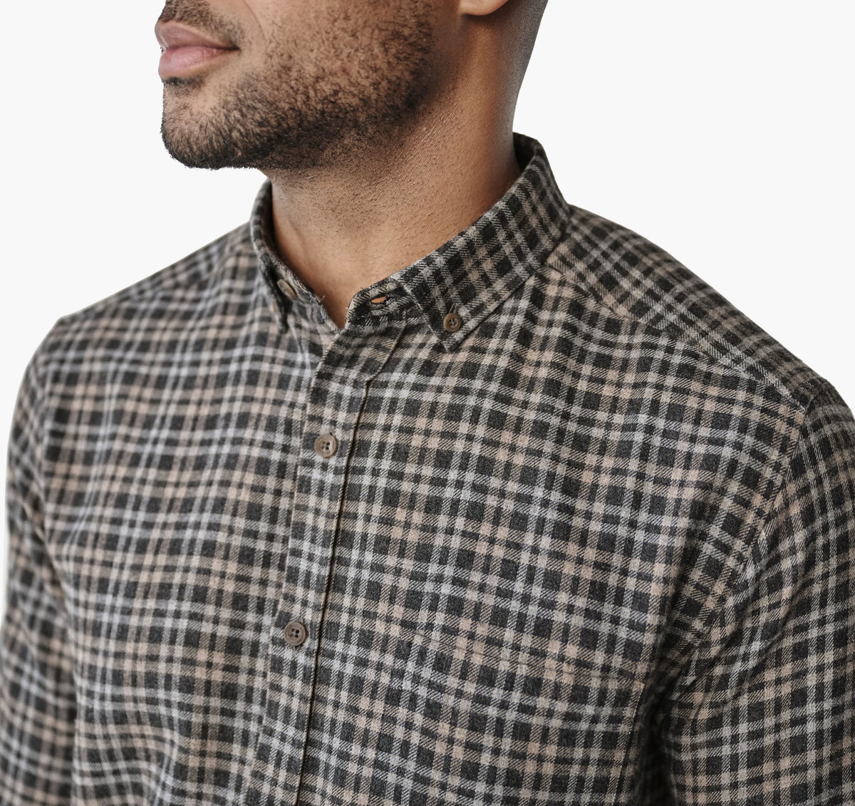 Charcoal/Tan Split Plaid
