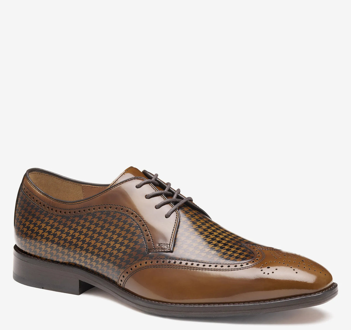 Mahogany Brush-Off Houndstooth Calfskin