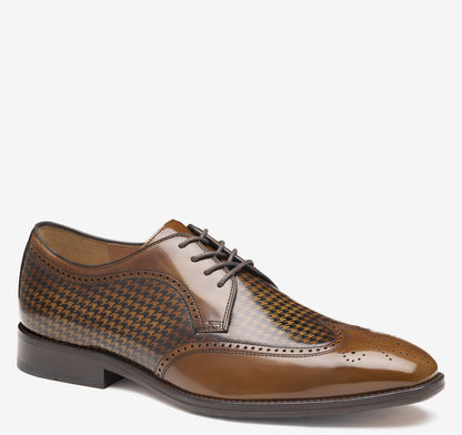 Mahogany Brush-Off Houndstooth Calfskin