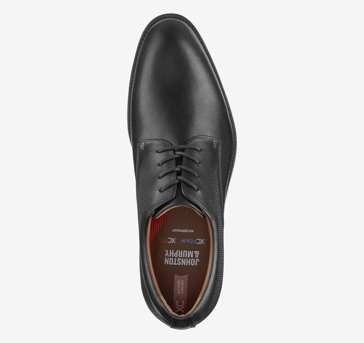 Black Embossed Waterproof Full Grain Leather