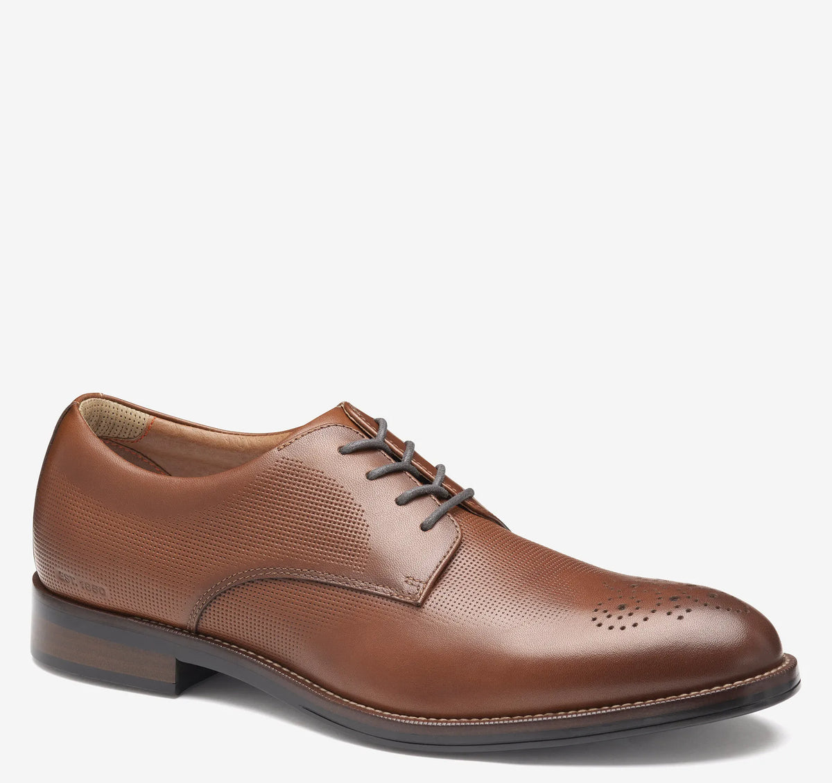 Cognac Embossed Waterproof Full Grain Leather