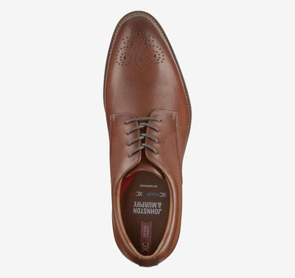 Cognac Embossed Waterproof Full Grain Leather