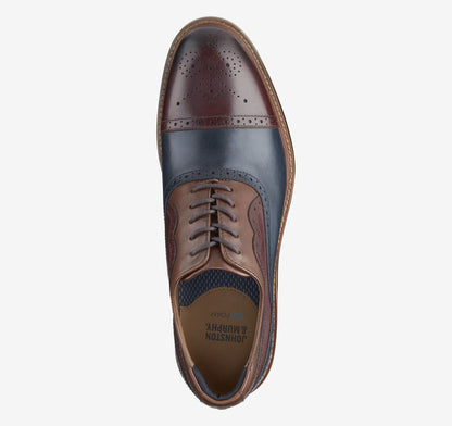 Burgundy/Navy/Tan Hand-Finished Full-Grain Leather