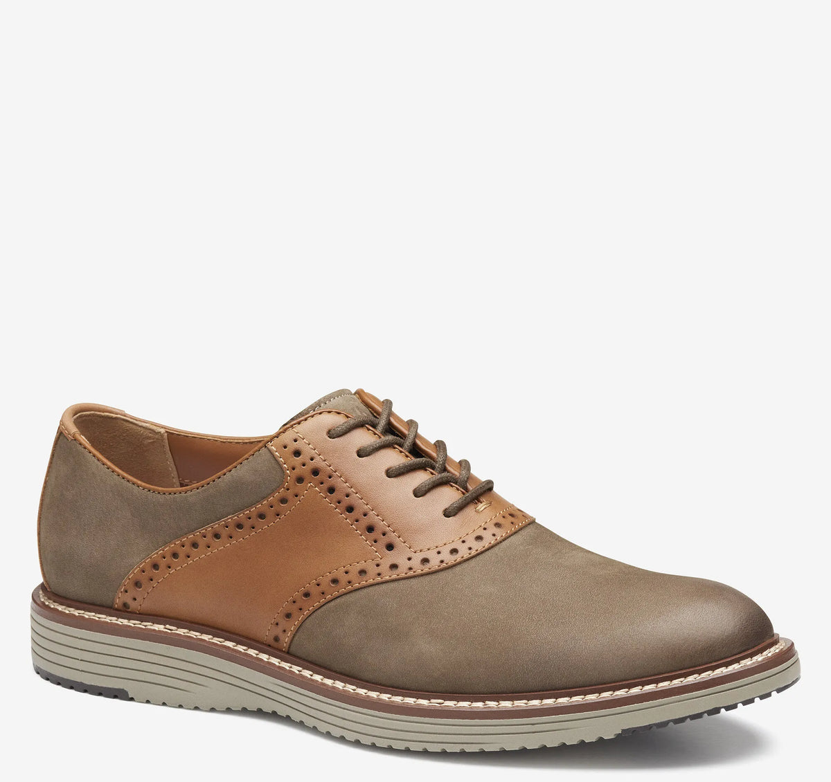 Taupe Nubuck/Tan Full Grain Leather