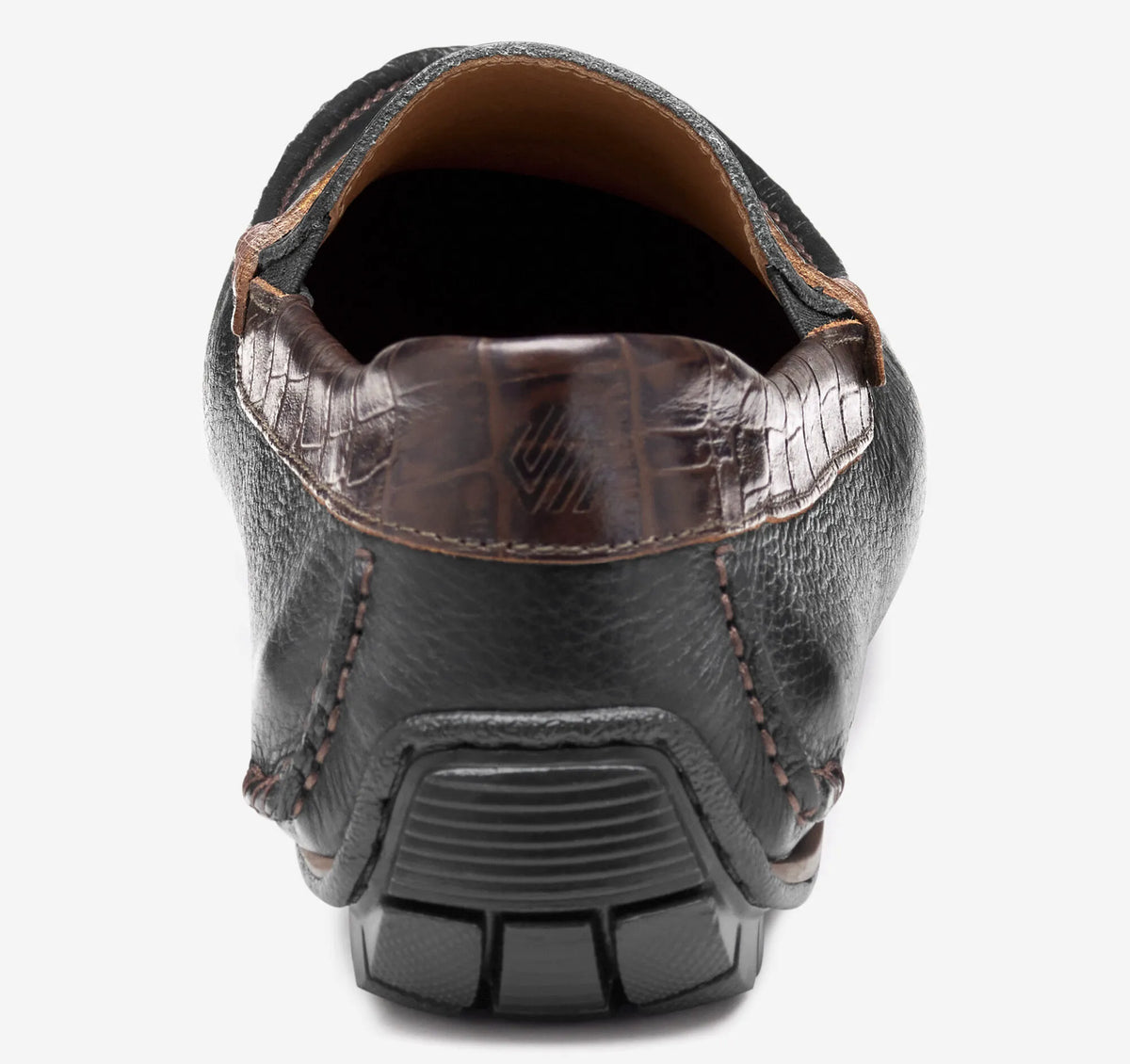 Black Full Grain/Dark Brown Croc Embossed Full Grain Leather