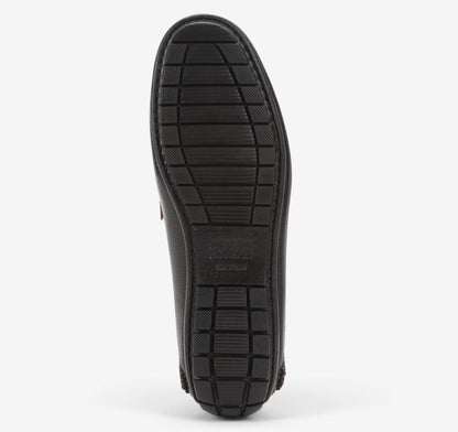 Black Full Grain/Dark Brown Croc Embossed Full Grain Leather