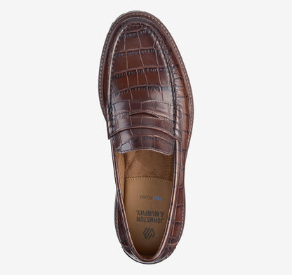 Brown Croc-Embossed Full-Grain Leather