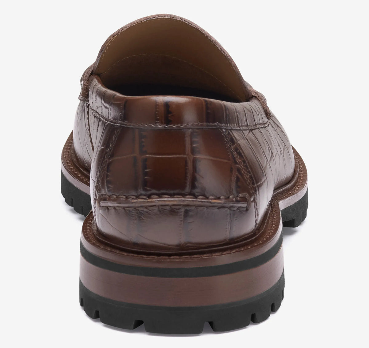 Brown Croc-Embossed Full-Grain Leather