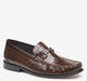 Brown Croc-Embossed Full-Grain Leather