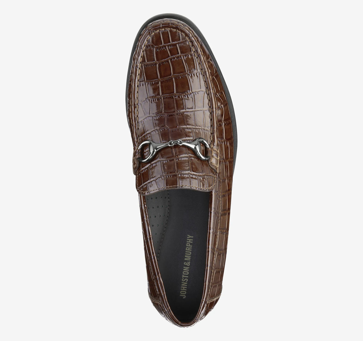 Brown Croc-Embossed Full-Grain Leather