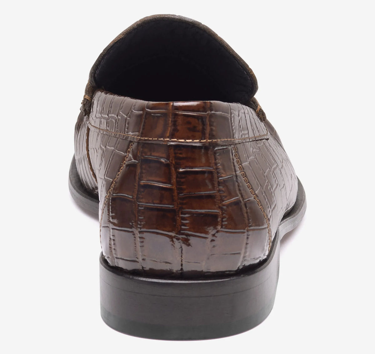 Brown Croc-Embossed Full-Grain Leather