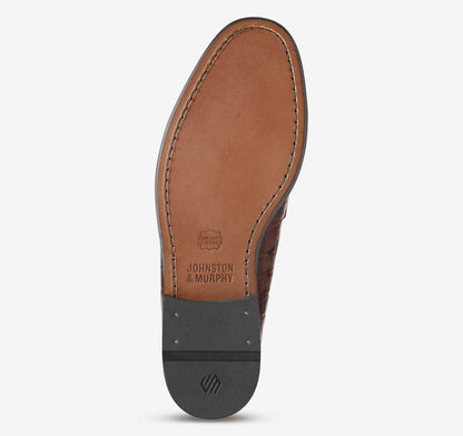 Brown Croc-Embossed Full-Grain Leather