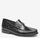 Black Croc-Embossed Full-Grain Leather