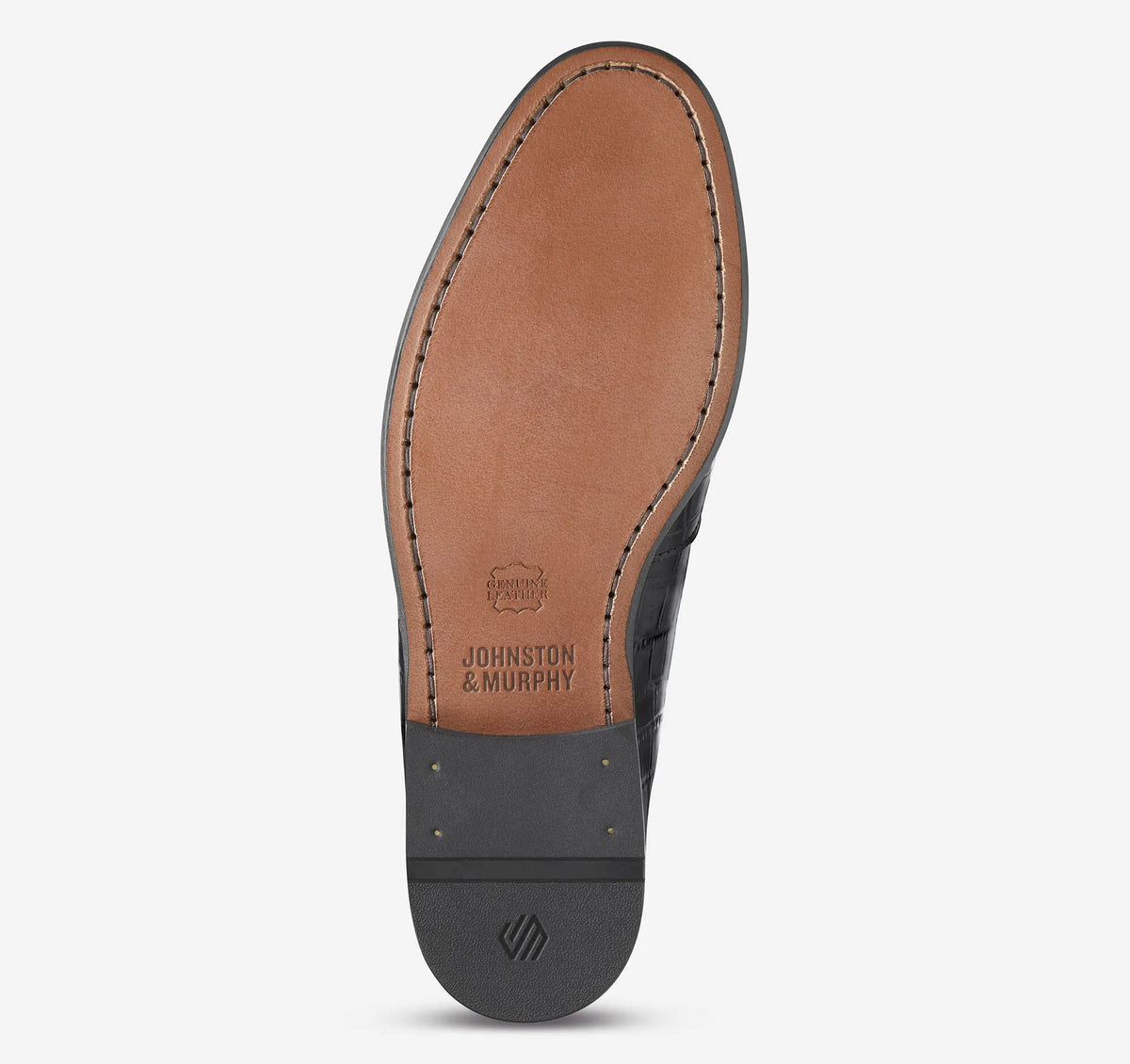 Black Croc-Embossed Full-Grain Leather