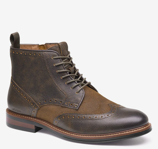 Brown Waterproof Full-Grain Leather/Waxed Suede