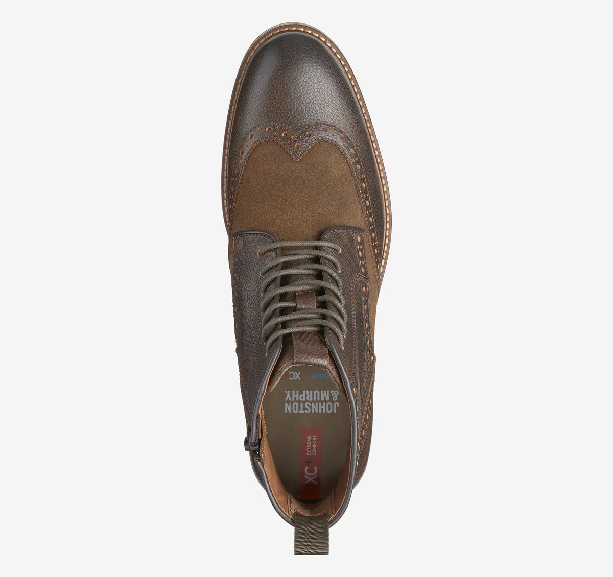 Brown Waterproof Full-Grain Leather/Waxed Suede