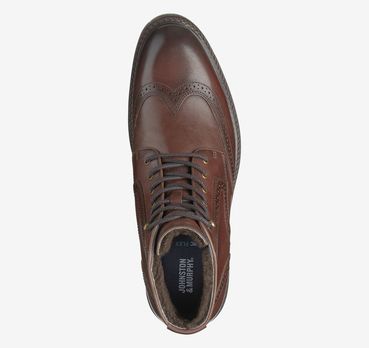 Mahogany Hand-Finished Full-Grain Leather/Shearling