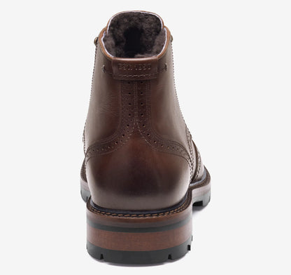 Mahogany Hand-Finished Full-Grain Leather/Shearling
