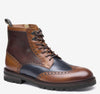 Tan/Navy/Burgundy Hand-Finished Full-Grain Leather