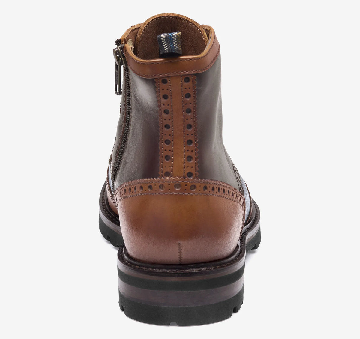 Tan/Navy/Burgundy Hand-Finished Full-Grain Leather