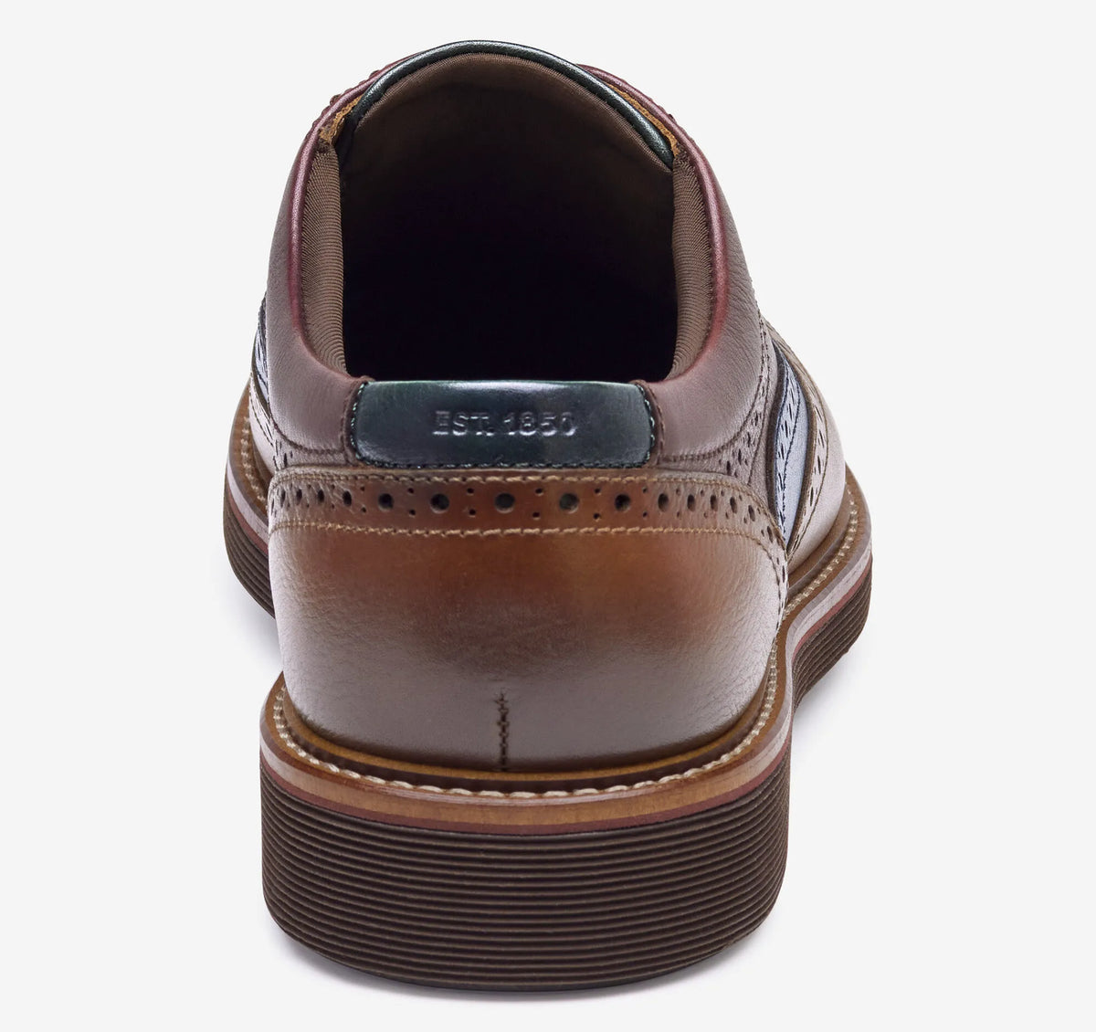 Tan/Navy/Burgundy Hand-Finished Full-Grain Leather