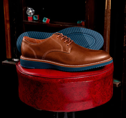 Tan Full Grain/Blue Sole