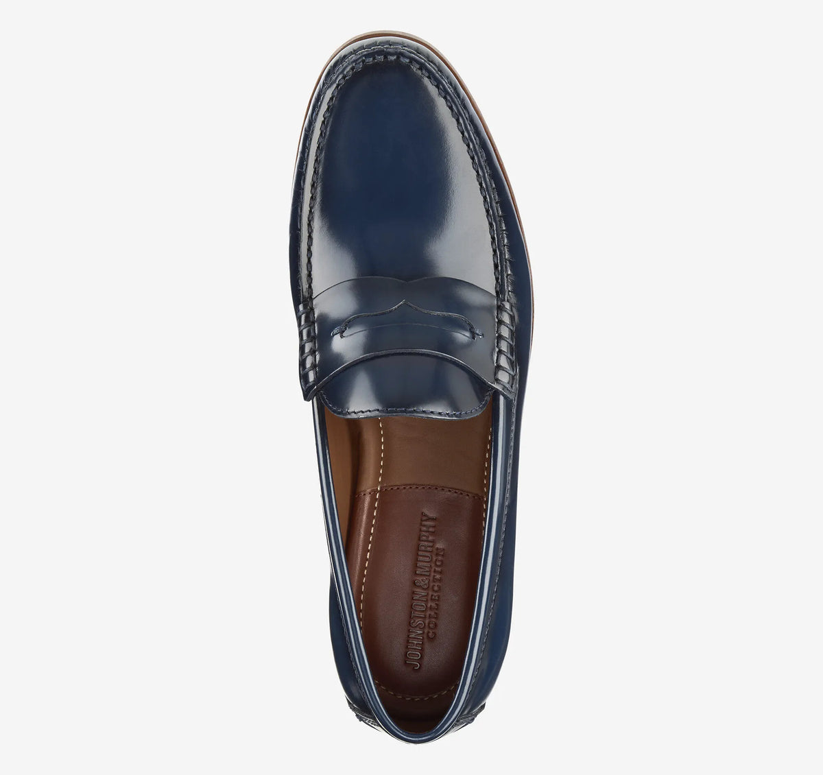 Navy Brush-Off Full-Grain Leather