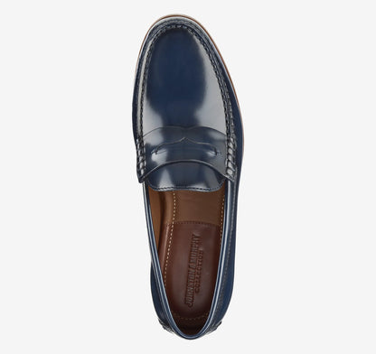 Navy Brush-Off Full-Grain Leather