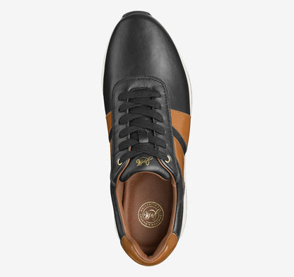 Black Nappa Leather/Tan Brush-Off Patent Leather
