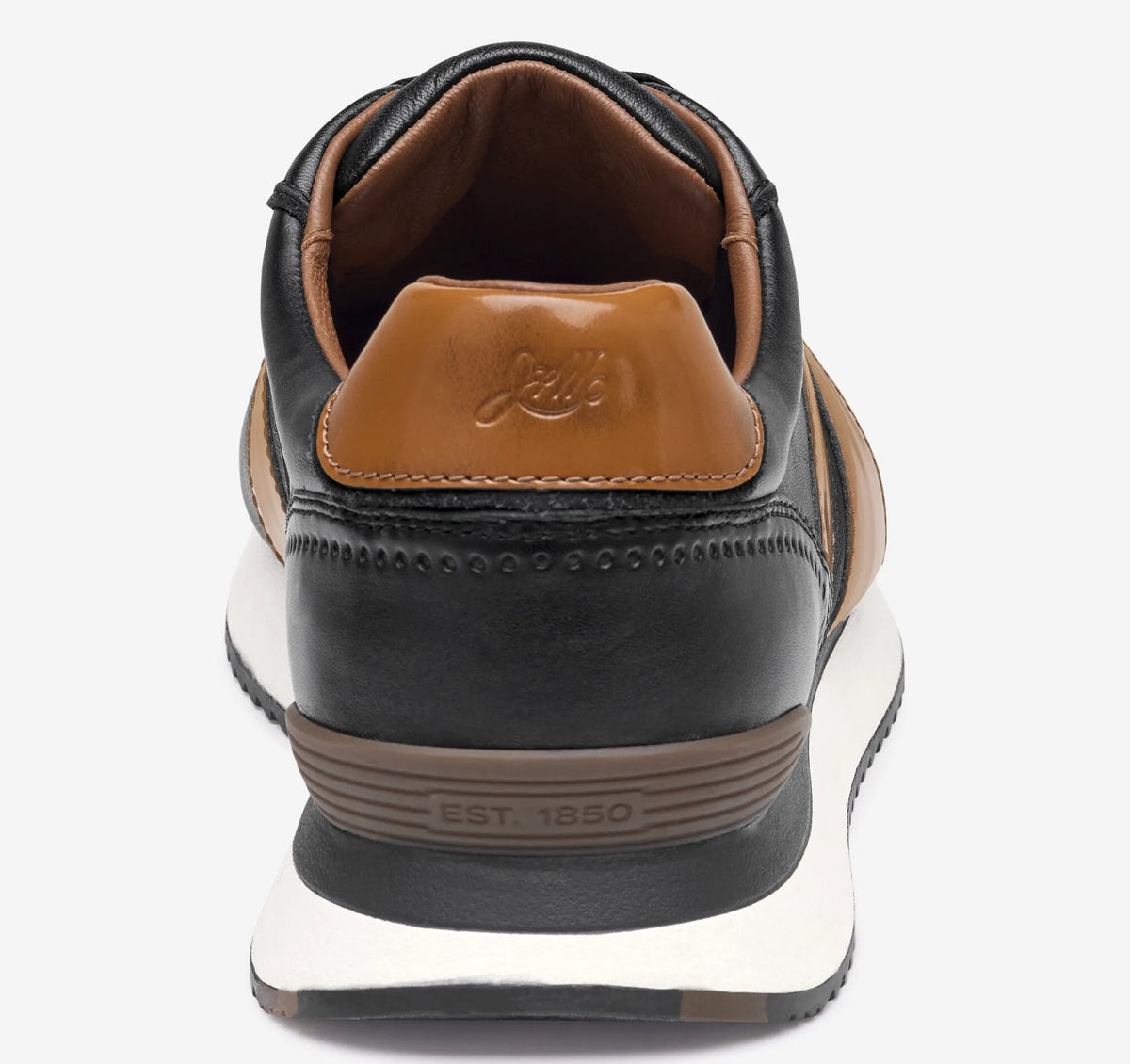 Black Nappa Leather/Tan Brush-Off Patent Leather