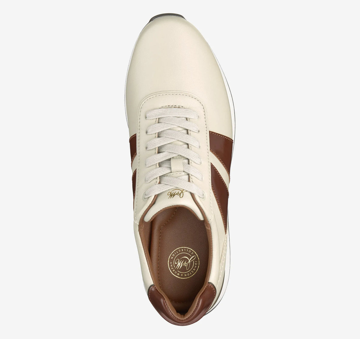 Beige Nappa Leather/Tan Brush-Off Patent Leather