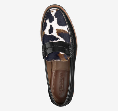 Black/White Multi Haircalf/Black Brush-Off Full-Grain Leather