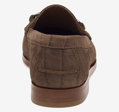 Brown Croc-Embossed Nubuck
