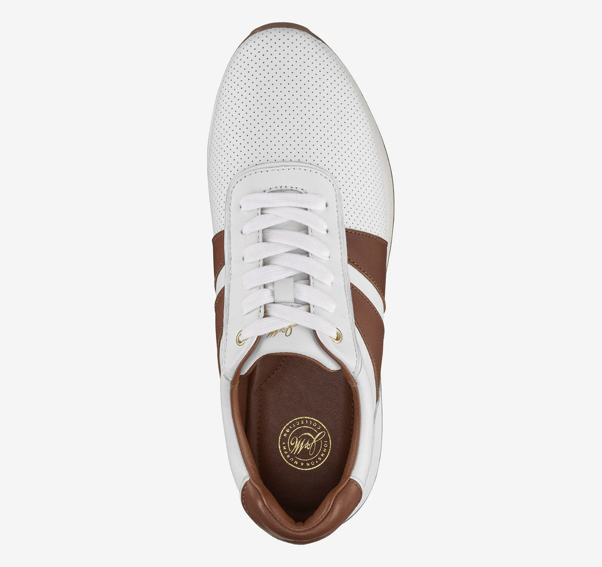 White Full-Grain Leather/Tan Full-Grain Leather