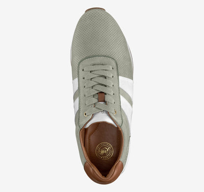 Sage Nubuck/White Croc-Embossed Full-Grain Leather