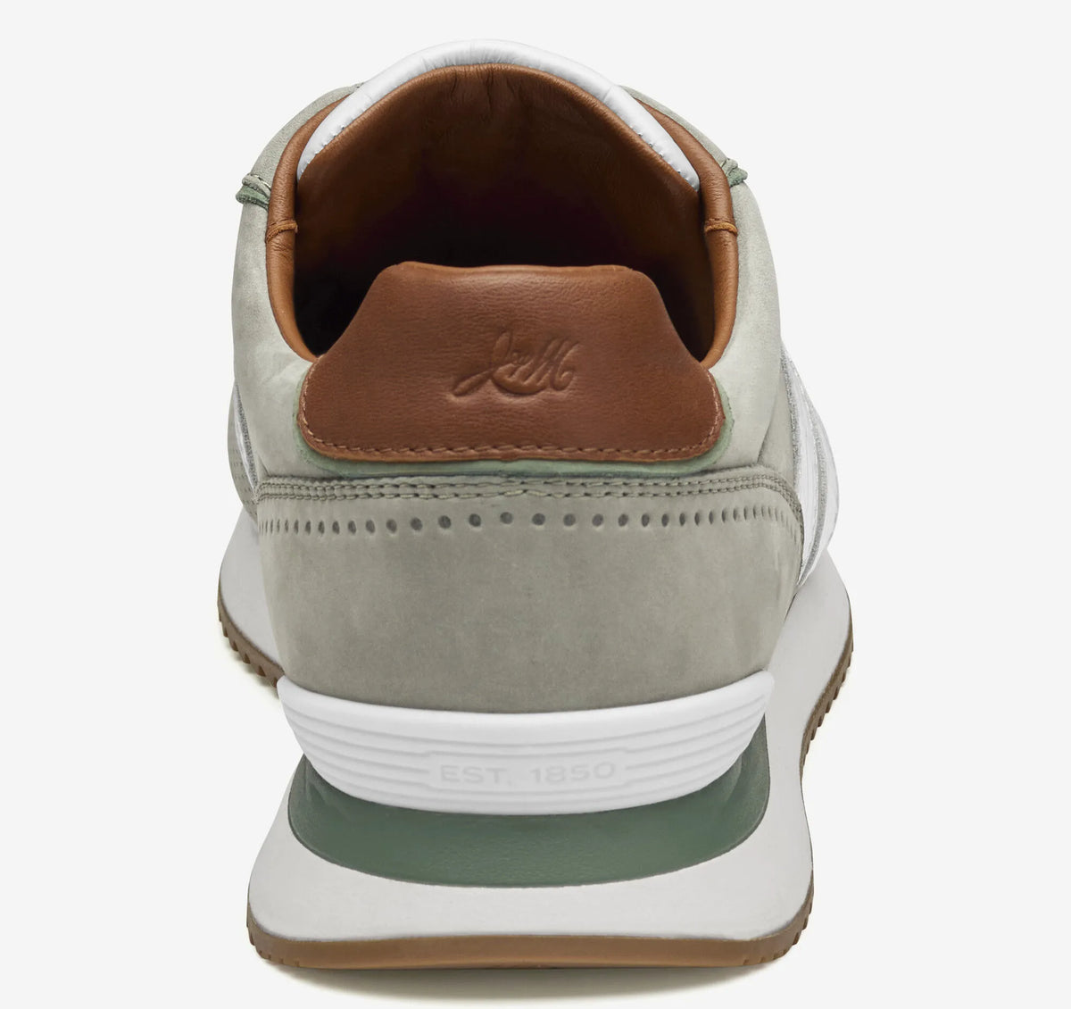 Sage Nubuck/White Croc-Embossed Full-Grain Leather