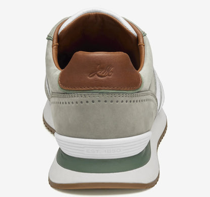Sage Nubuck/White Croc-Embossed Full-Grain Leather