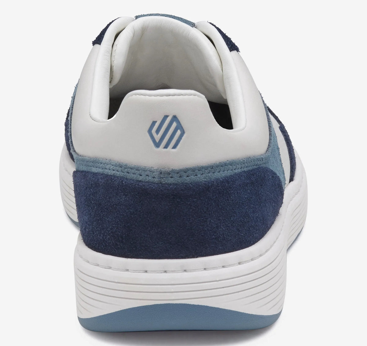 White Full Grain Leather/Blue/Navy Suede