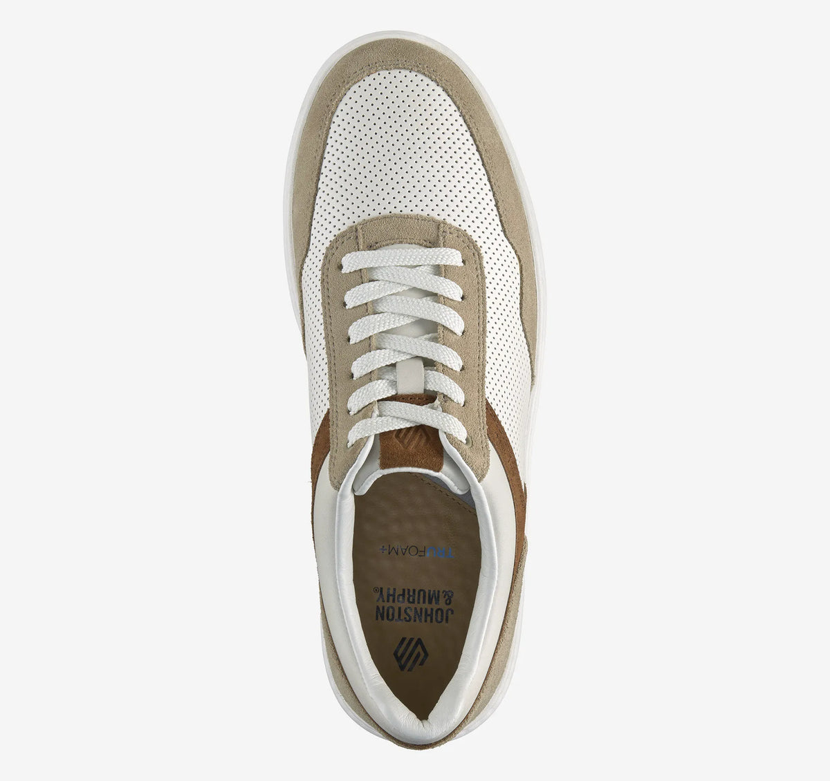 White Full Grain Leather/Taupe Suede