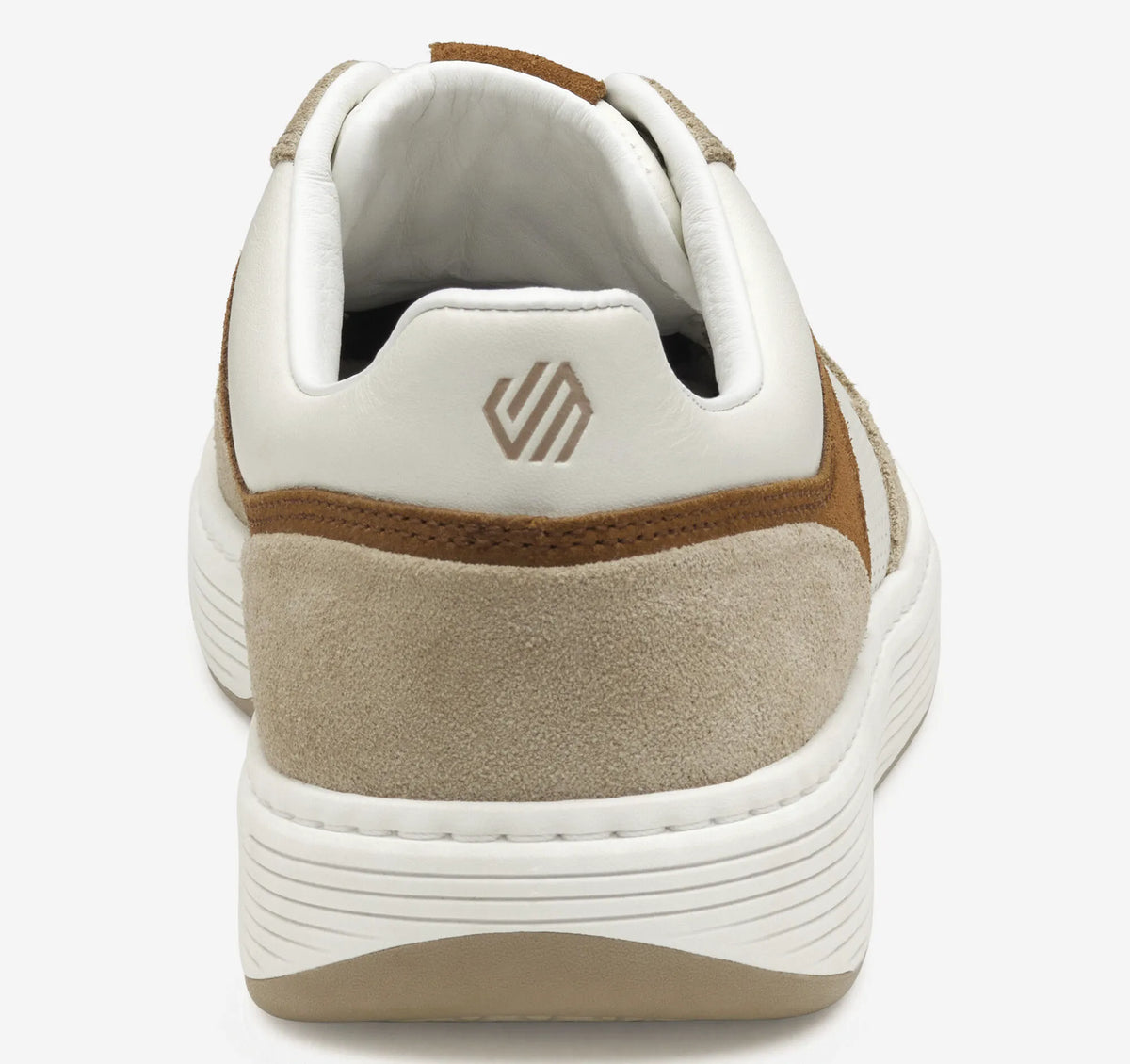 White Full Grain Leather/Taupe Suede
