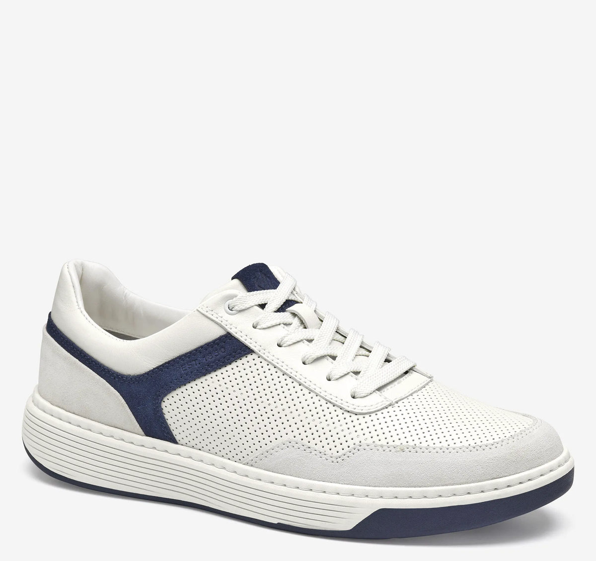 White Full Grain/Navy Suede