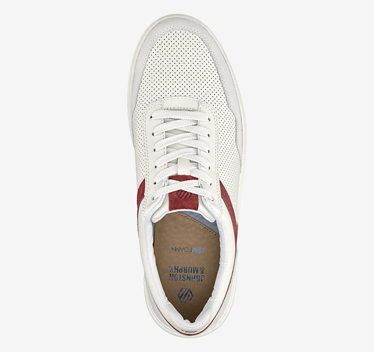 White Full Grain/Red Suede