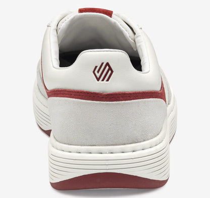 White Full Grain/Red Suede
