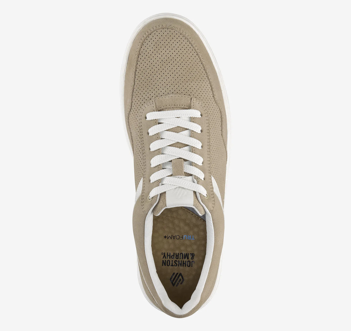 Beige Suede/White Full-Grain Leather