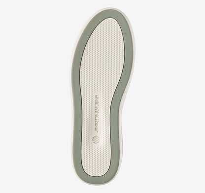 White Full-Grain Leather/Green Suede