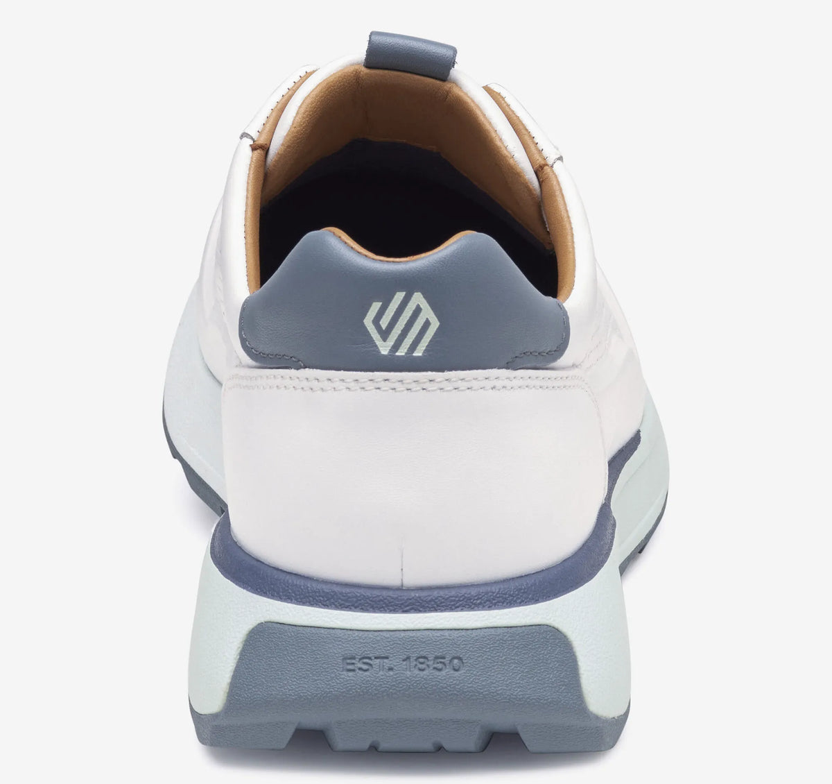White/Gray Full-Grain Leather