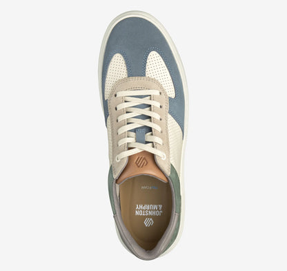 Blue/Green Suede/White Full-Grain Leather