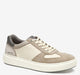 Beige Suede/White Full-Grain Leather