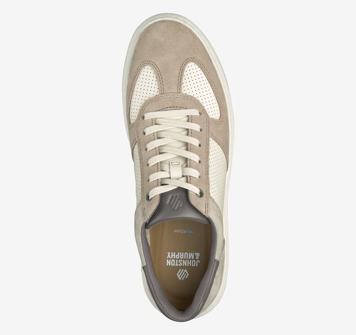 Beige Suede/White Full-Grain Leather